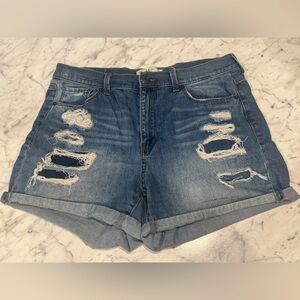 Mudd Blue Distressed Jean Shorts